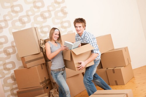 Careful loading of household items for a small move in London
